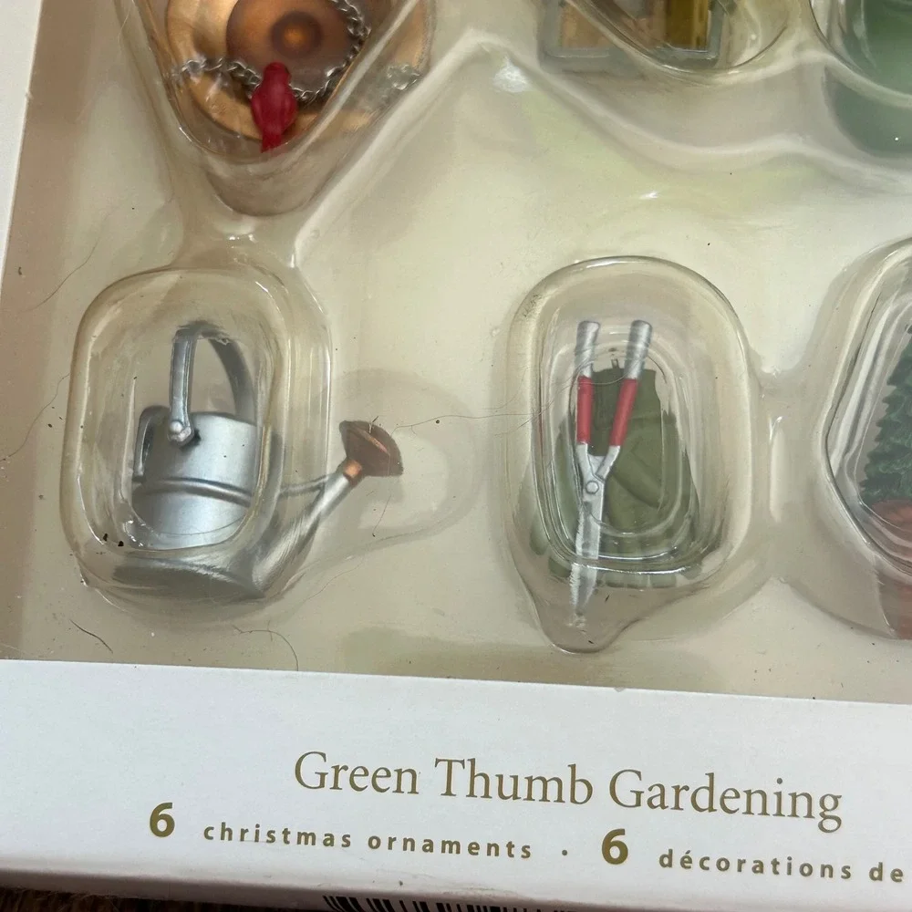 Hallmark Keepsake Green Thumb Gardening 6 Miniature Ornaments Metal 2007 QXM8137